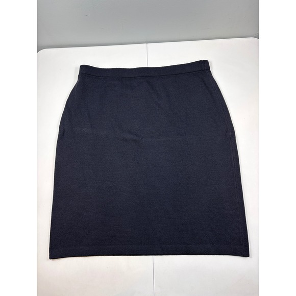 St John Collection Santana Knit Pencil Skirt Black Wool Rayon XL NWT